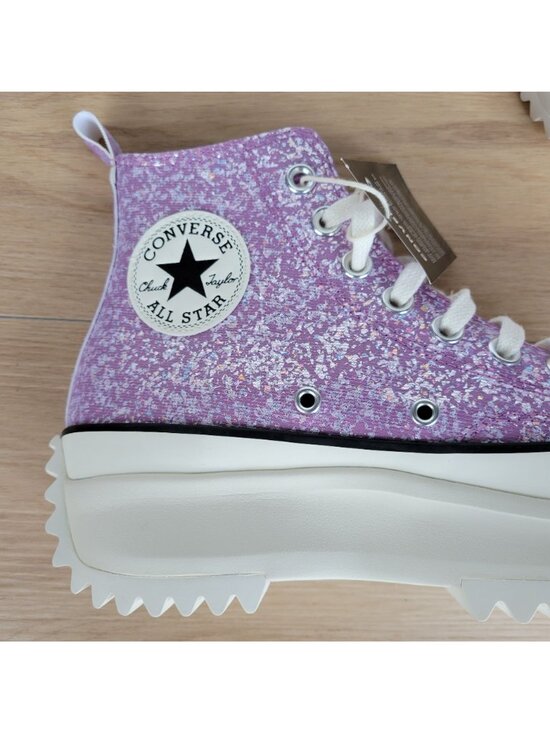⭐Converse Run Star Hike Hi Platform 7 Men\'s Shoes Sneaker Purple Glitter A10096C main image 8